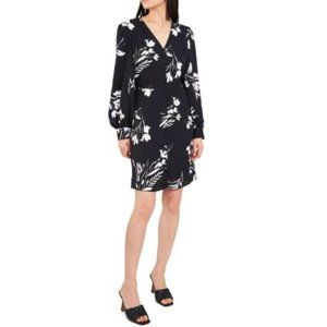 Vince Camuto Floral Wisps Long Sleeve A-Line Dress size 6 NWT